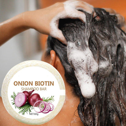Onion & Biotin Shampoo Bar - 60g, Suitable for All Hair Types