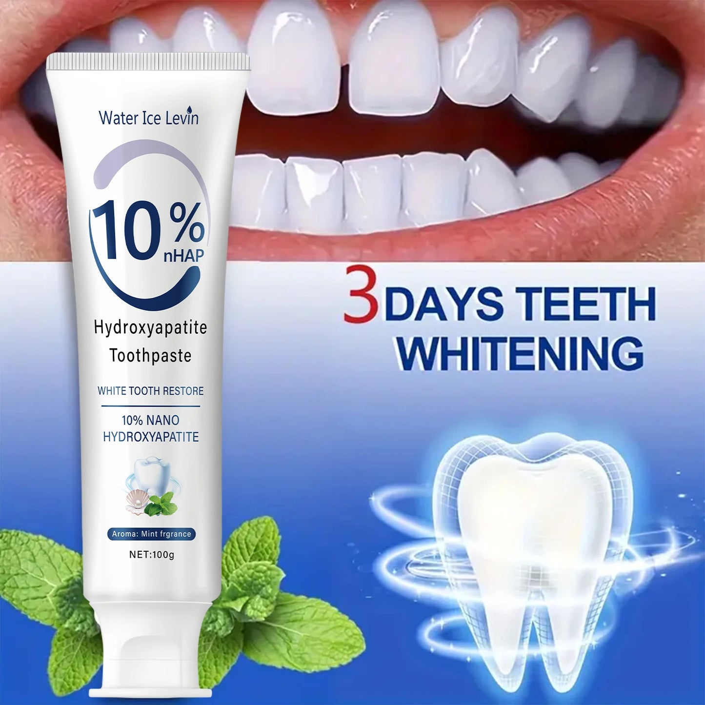 10% Nano Hydroxyapatite Toothpaste Restores White Teeth