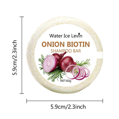 Onion & Biotin Shampoo Bar - 60g, Suitable for All Hair Types