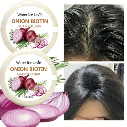 Onion & Biotin Shampoo Bar - 60g, Suitable for All Hair Types