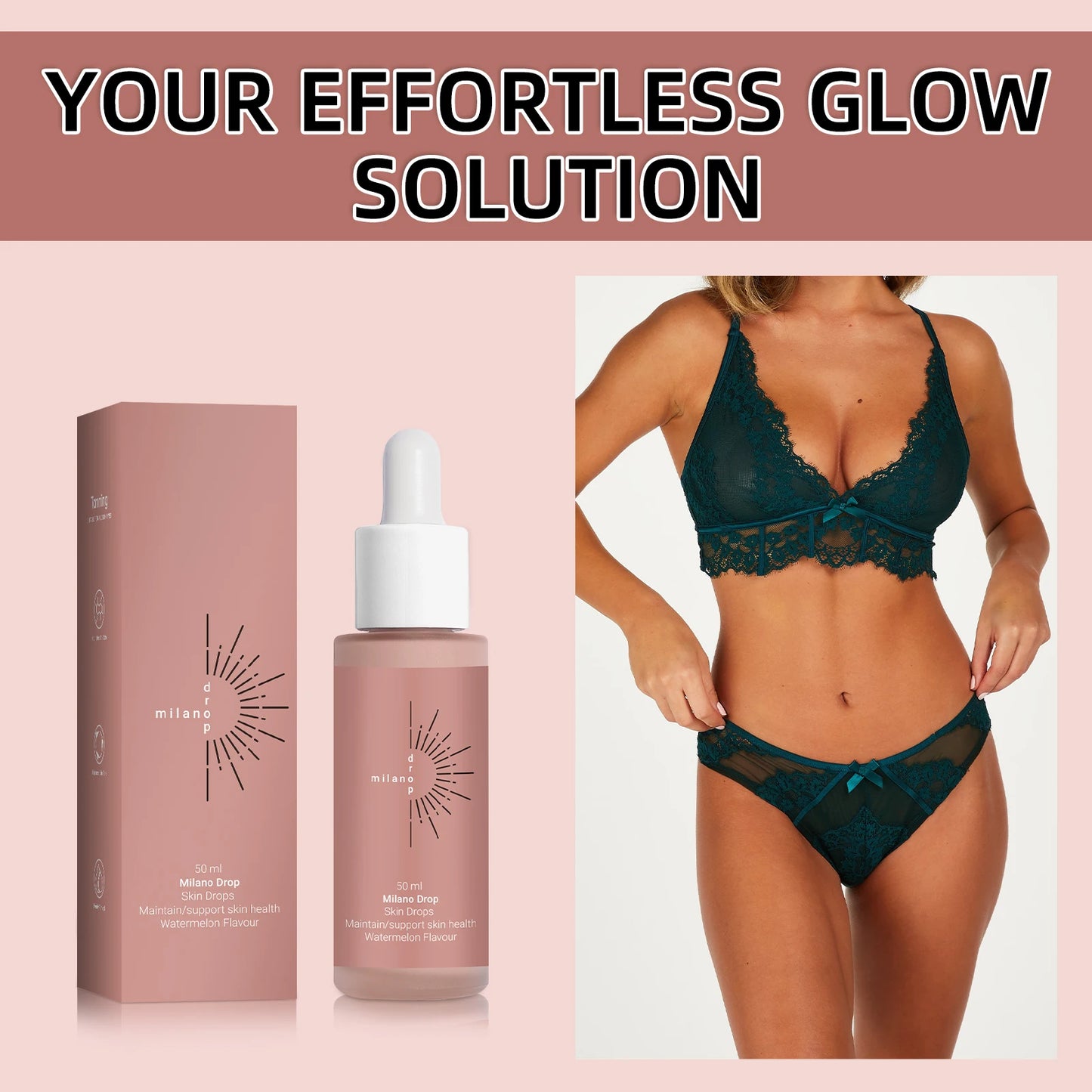 2PCS Self Tanning Drops Enhance Skin Melanin Liquid