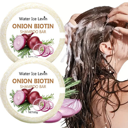 Onion & Biotin Shampoo Bar - 60g, Suitable for All Hair Types