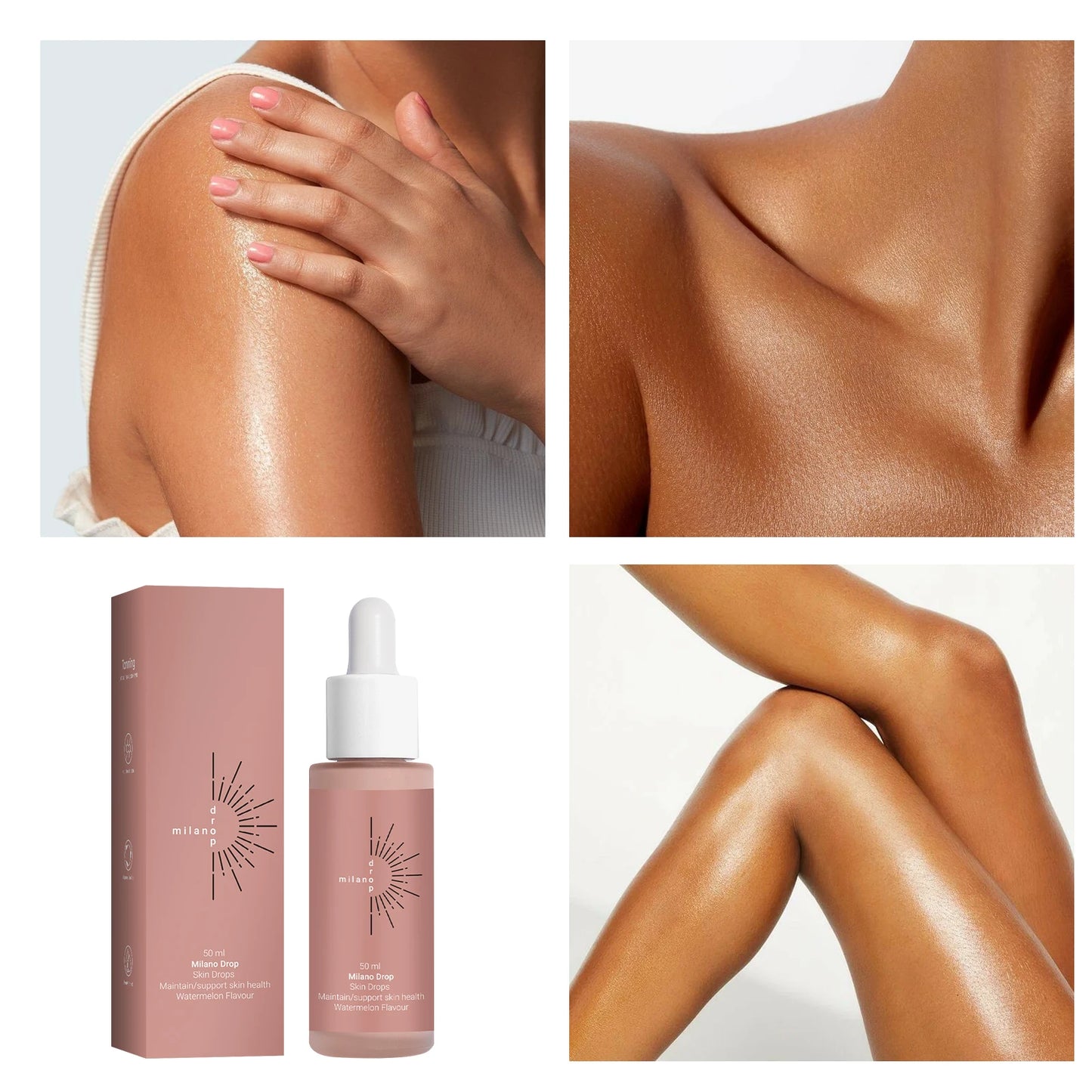 2PCS Self Tanning Drops Enhance Skin Melanin Liquid